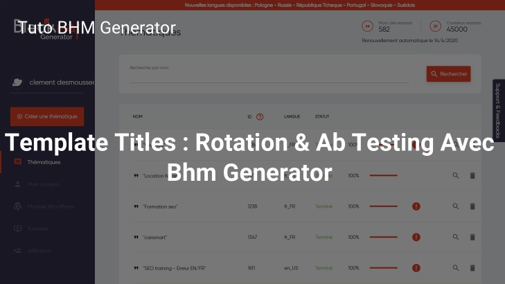 Template Titles : Rotation & Ab Testing Avec Bhm Generator